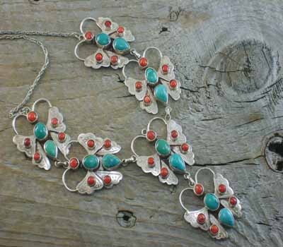 Necklace Tibetan Turquoise Butterfly